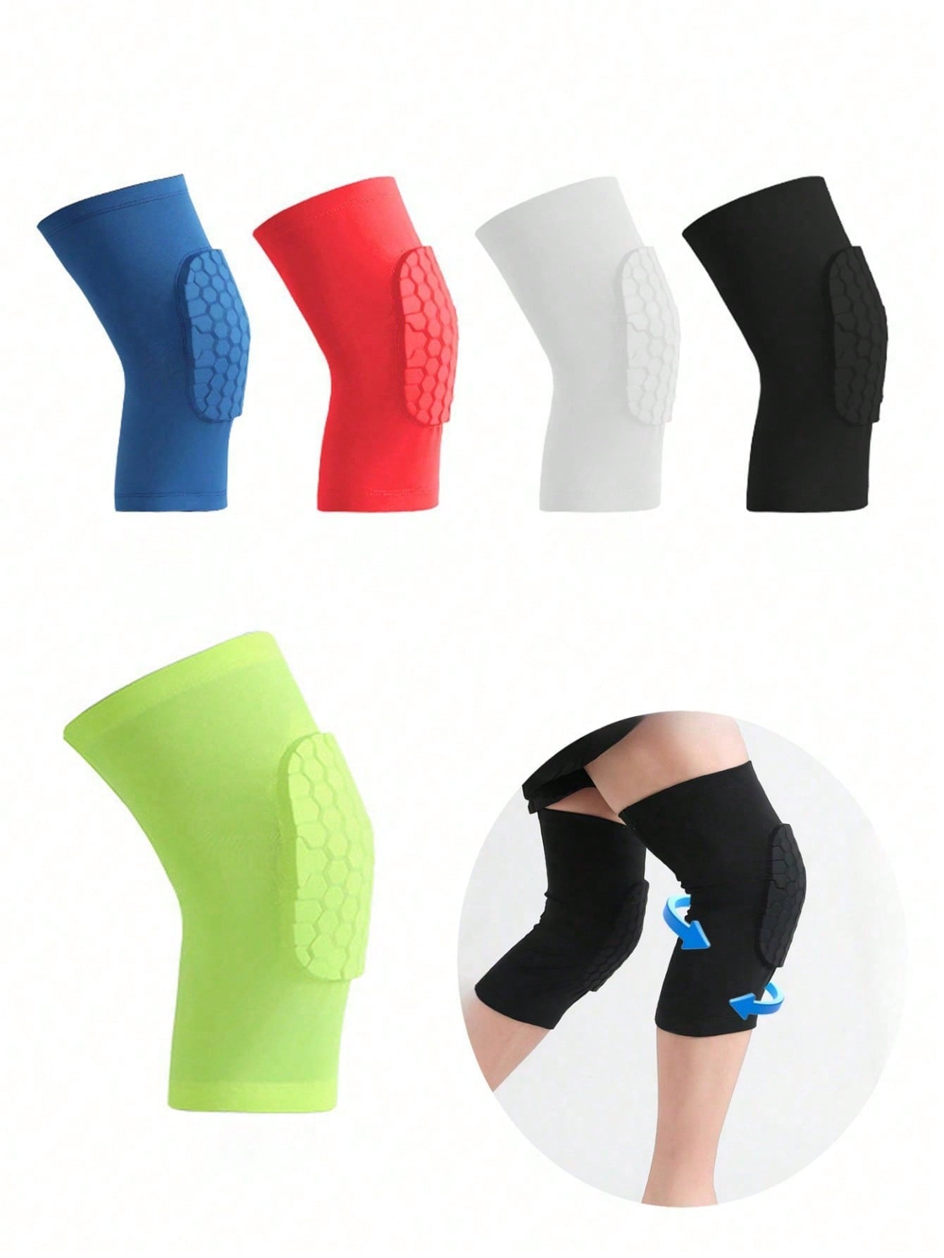 Pilates Yoga Knee Pads - Sports Short Honeycomb Knee Pads Elastic