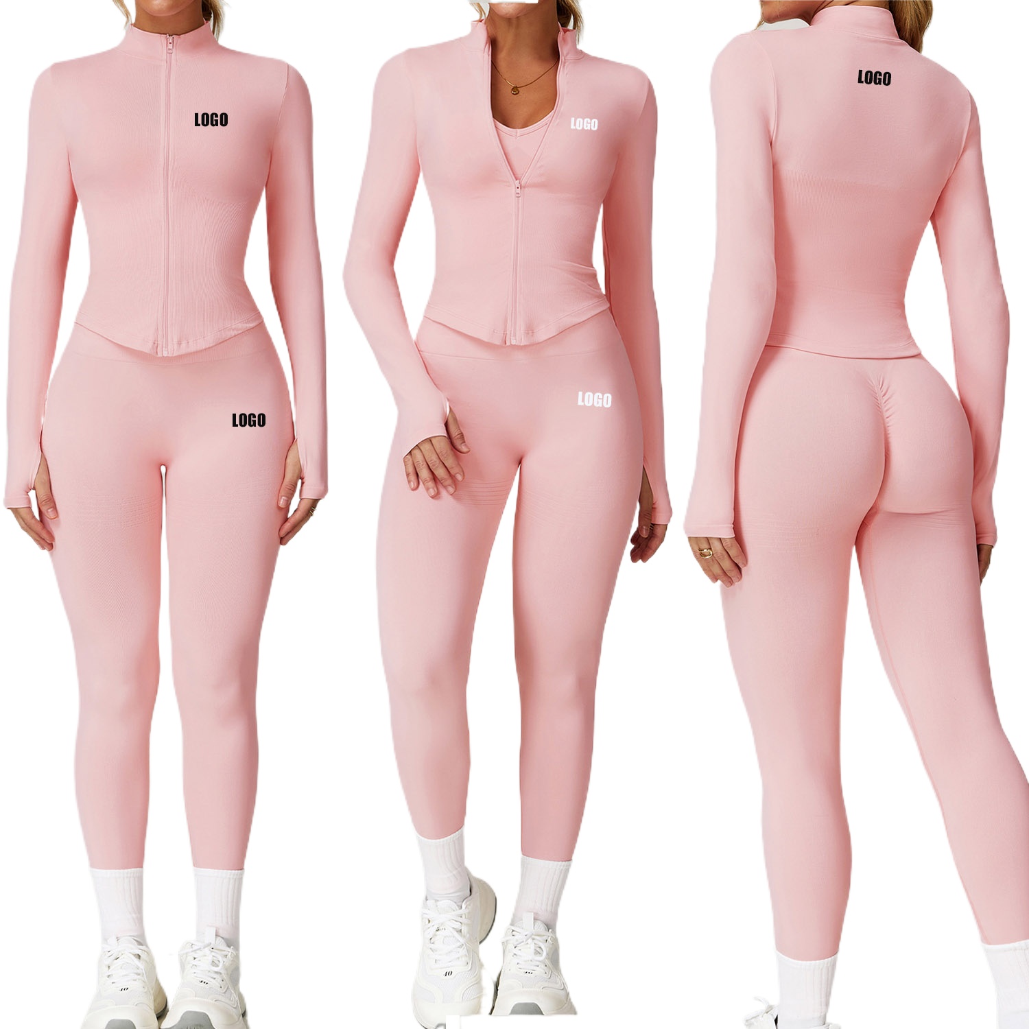 Pilates Yoga Outfit - Custom LOGO women's seamless yoga sportswear