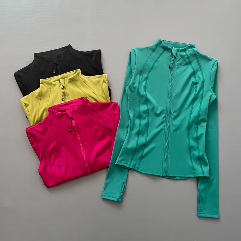 Pilates Yoga Jacket - Women Full Zip Long Sleeve Athletic
