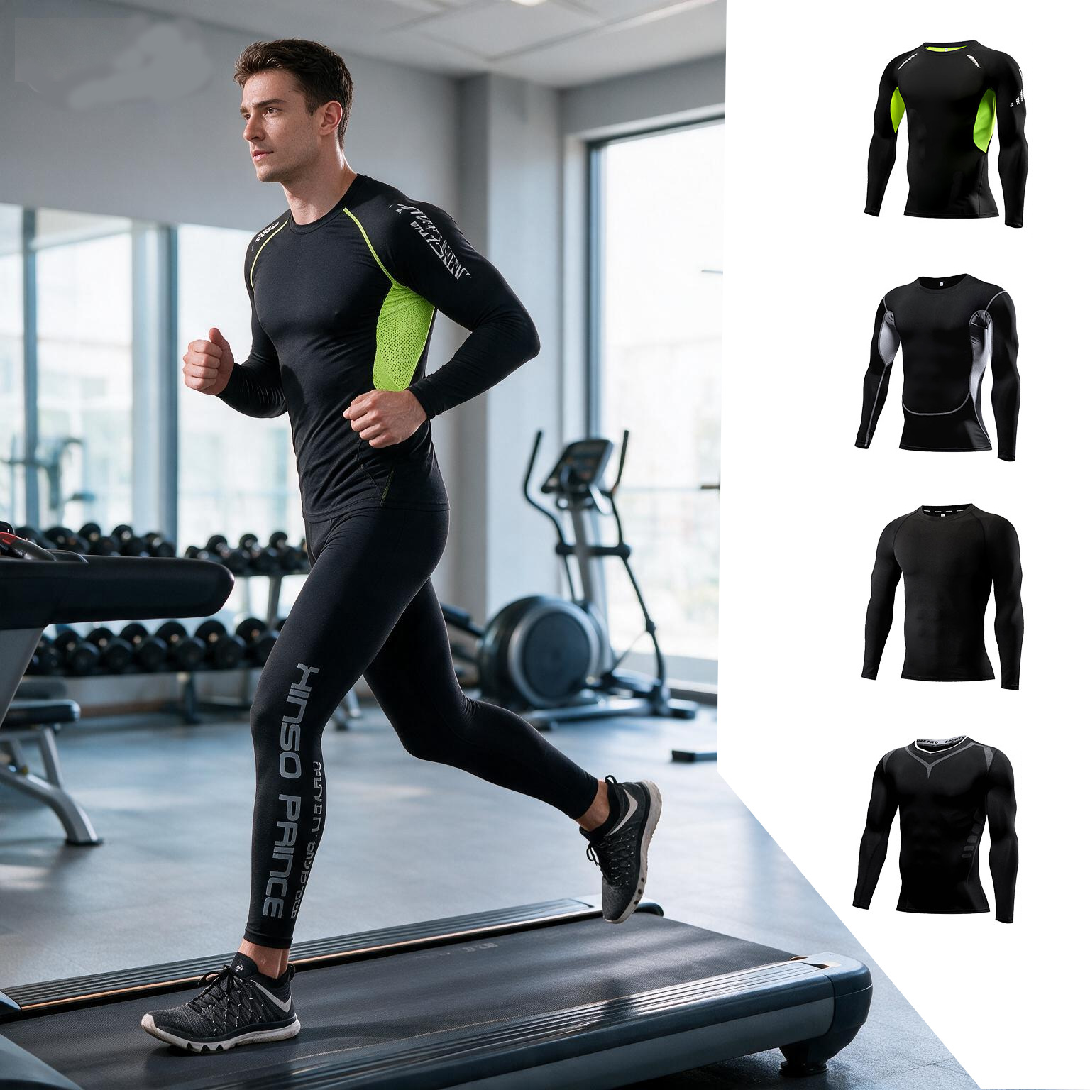 Pilates Yoga Outfit - 2026 Men Compression Sportswear Suit,Elastic Training