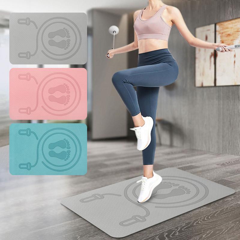 Pilates Yoga Home Workout - 6mm Jump Rope Mat TPE Material