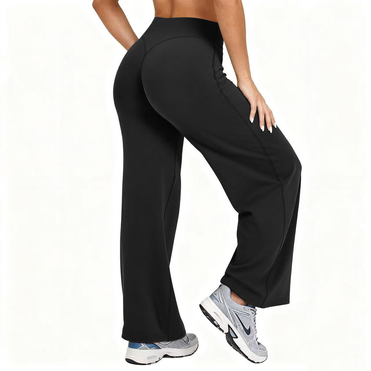 Pilates & Yoga Reversible Mockneck Sweatshirt - Women Plus Size Yoga Wide-leg Pants