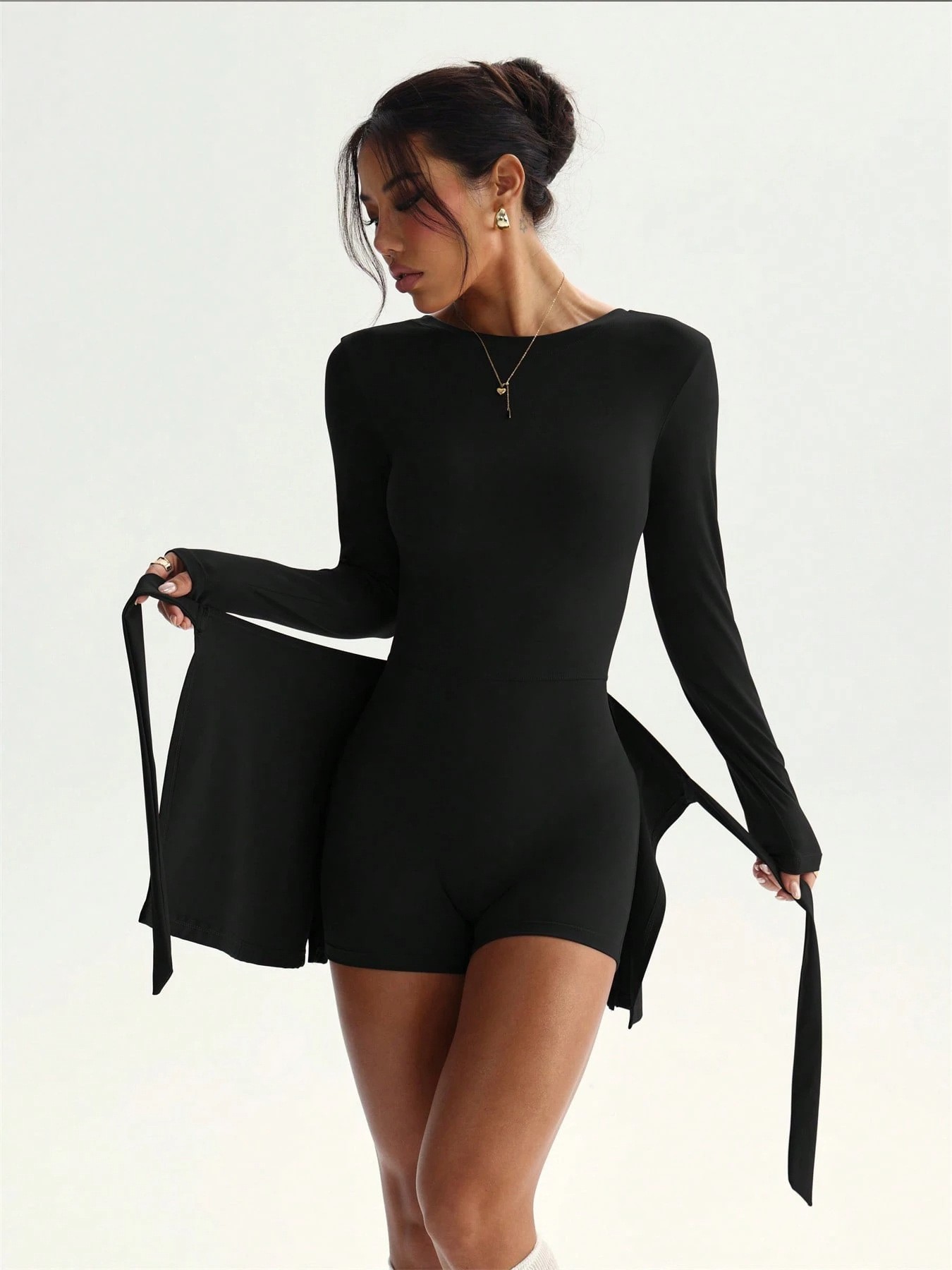 Solid Color Long Sleeved Slim  - đánh giá và giá Pilates Yoga Outfit