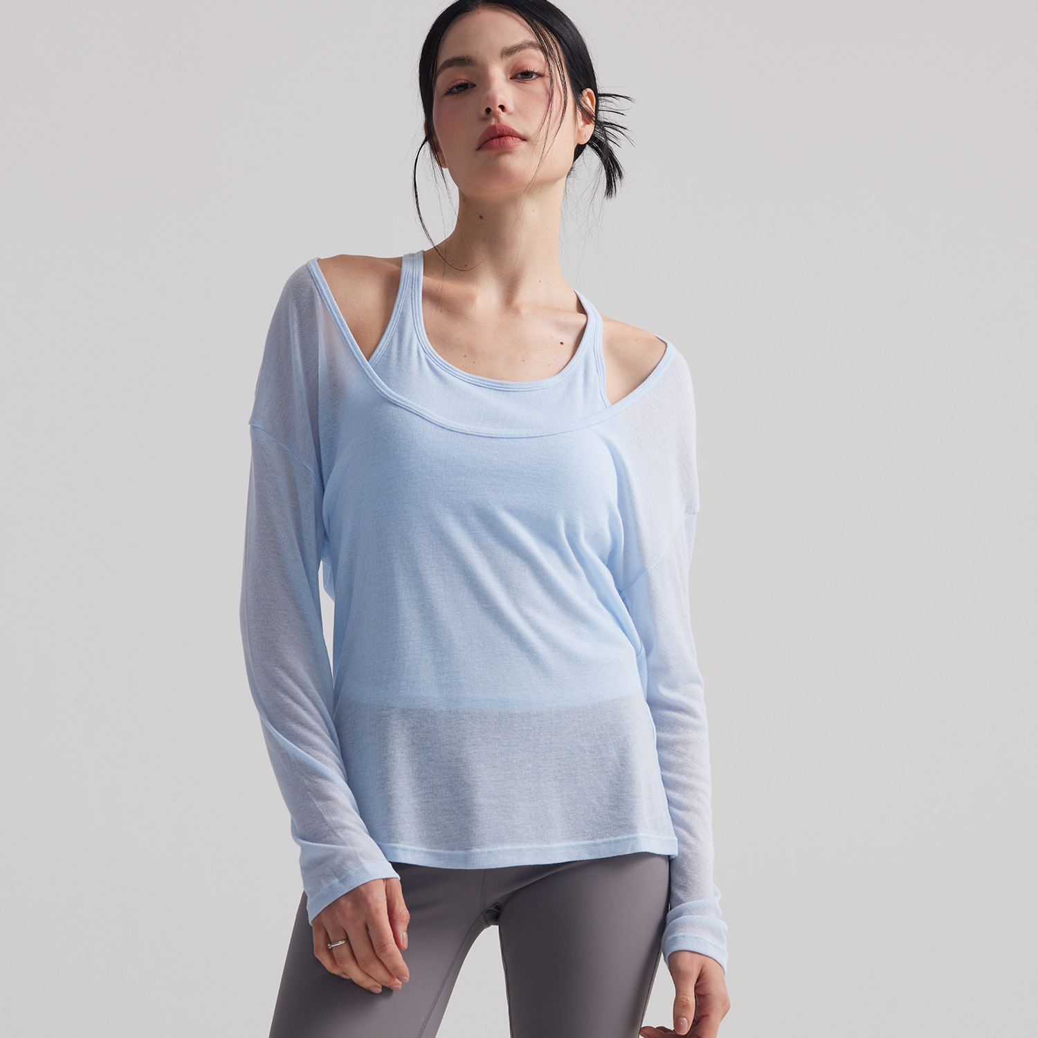 Women Loose Semi Sheer Long Sl - đánh giá và giá Pilates Yoga Outfit